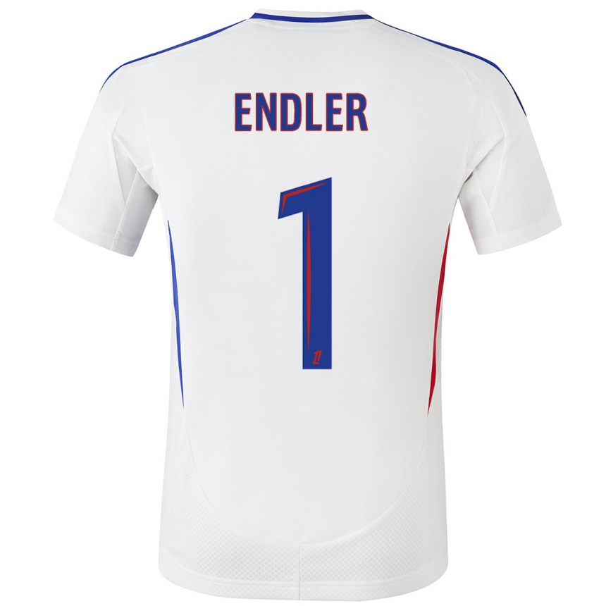 Kids Football Christiane Endler #1 White Blue Home Jersey 2024/25 T-Shirt Uk