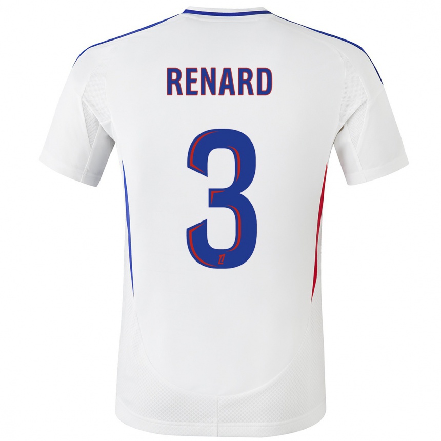 Kids Football Wendie Renard #3 White Blue Home Jersey 2024/25 T-Shirt Uk