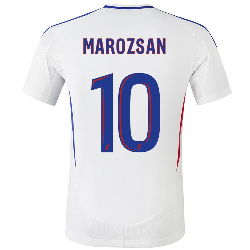 Kids Football Dzsenifer Marozsan #10 White Blue Home Jersey 2024/25 T-Shirt Uk