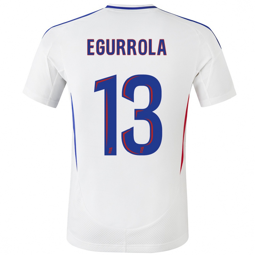 Kids Football Damaris Egurrola #13 White Blue Home Jersey 2024/25 T-Shirt Uk