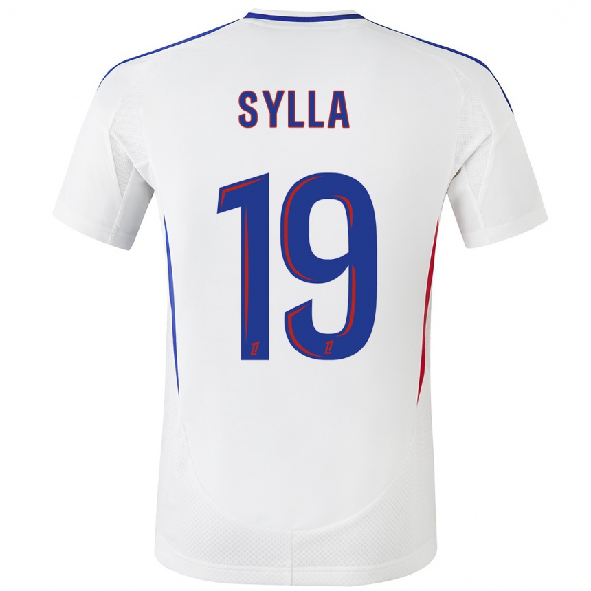 Kids Football Kysha Sylla #19 White Blue Home Jersey 2024/25 T-Shirt Uk