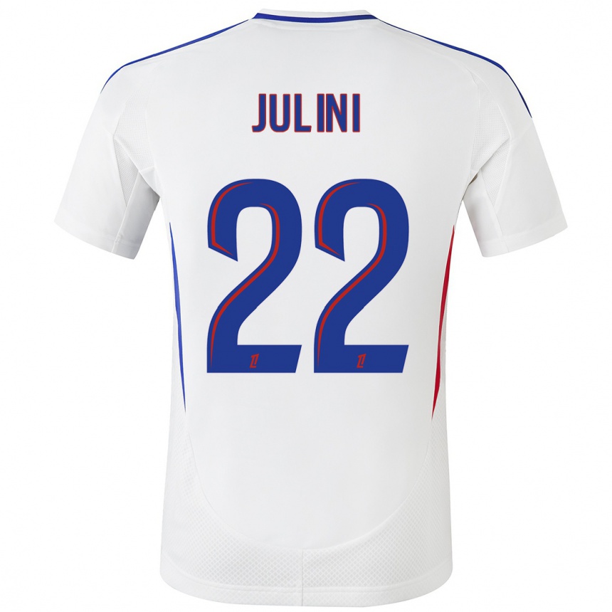 Kids Football Sally Julini #22 White Blue Home Jersey 2024/25 T-Shirt Uk