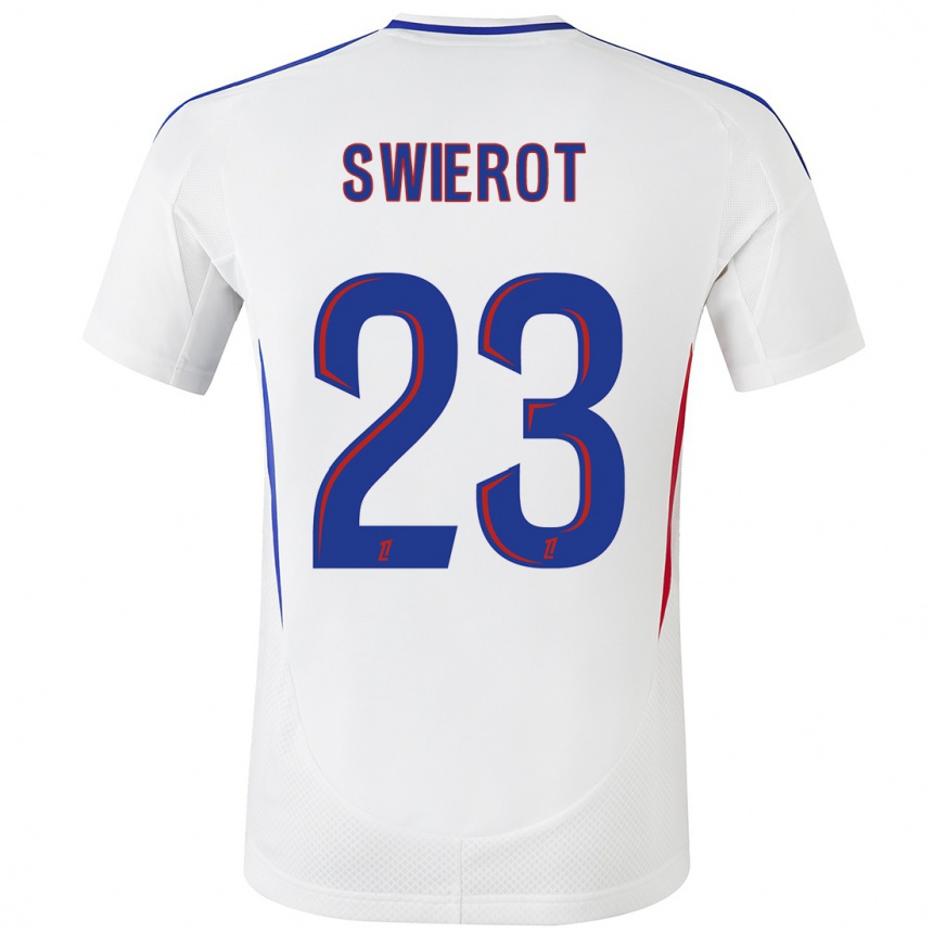 Kids Football Julie Swierot #23 White Blue Home Jersey 2024/25 T-Shirt Uk