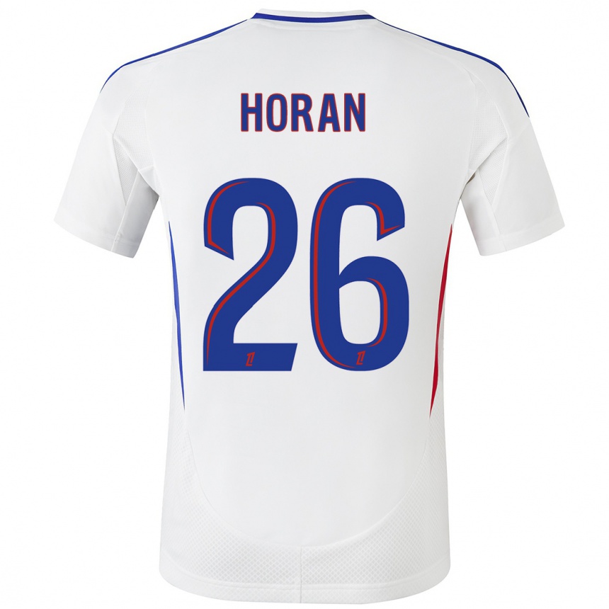 Kids Football Lindsey Horan #26 White Blue Home Jersey 2024/25 T-Shirt Uk