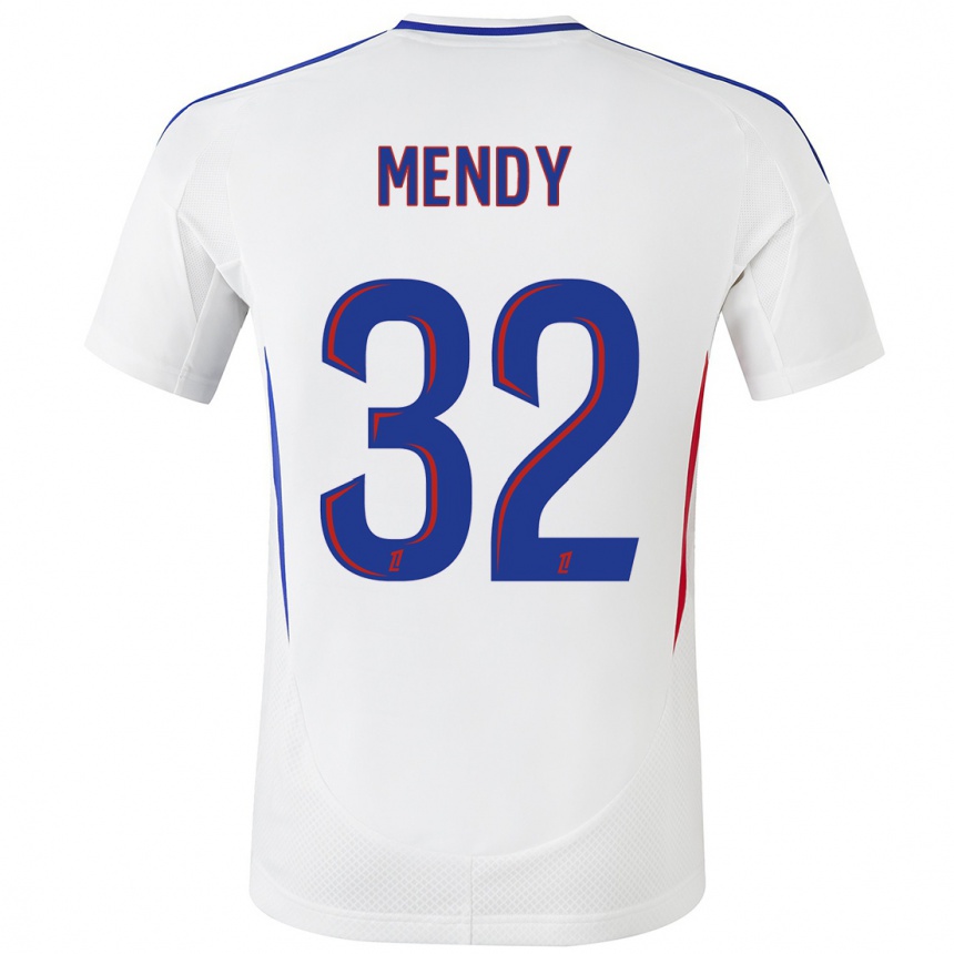 Kids Football Maeline Mendy #32 White Blue Home Jersey 2024/25 T-Shirt Uk