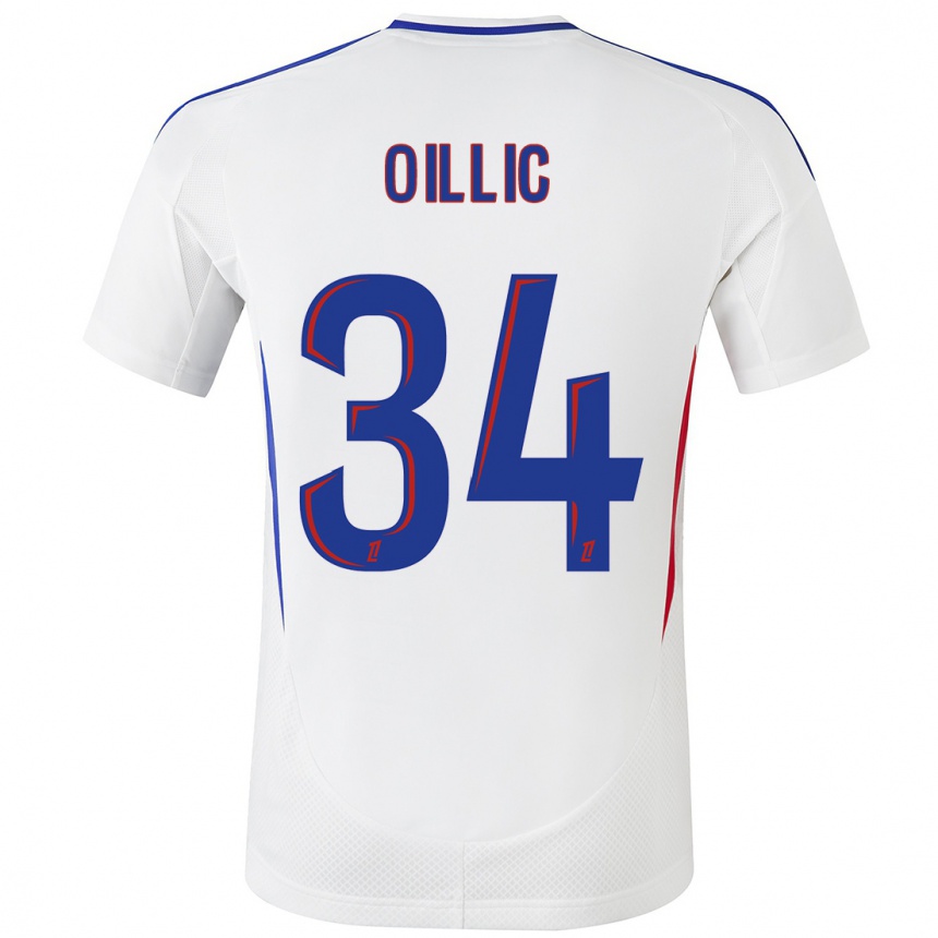 Kids Football Laureen Oillic #34 White Blue Home Jersey 2024/25 T-Shirt Uk