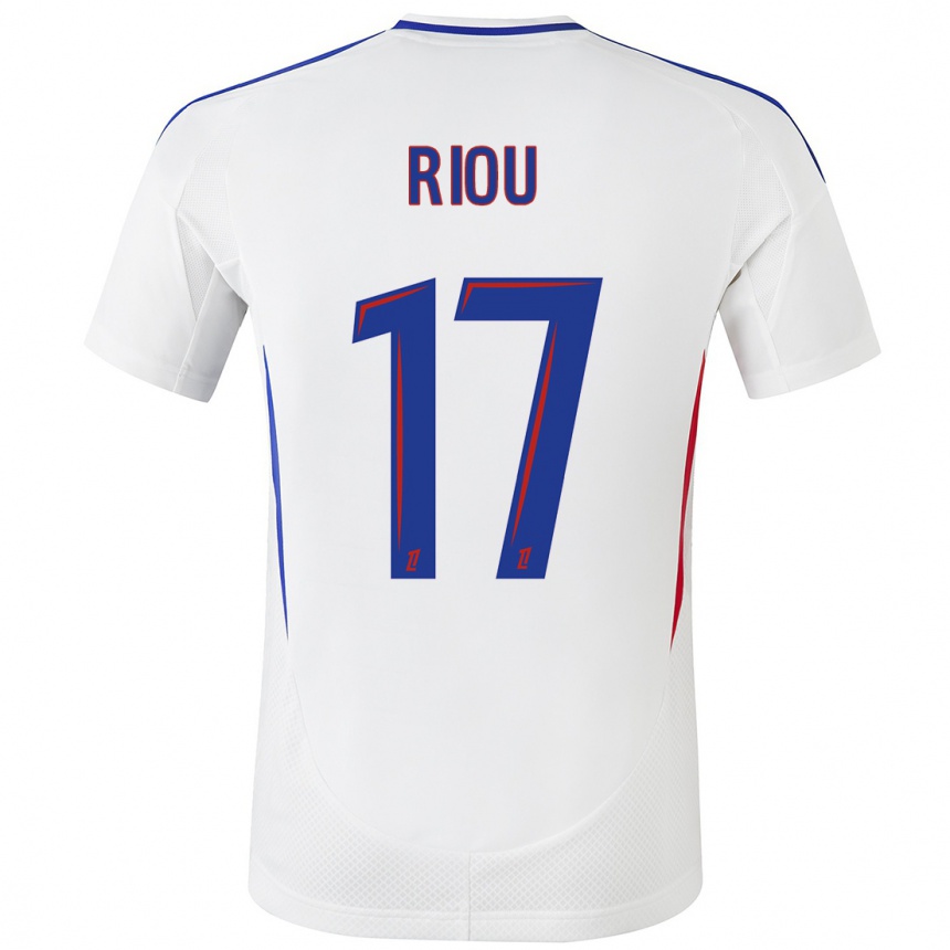 Kids Football Remy Riou #17 White Blue Home Jersey 2024/25 T-Shirt Uk