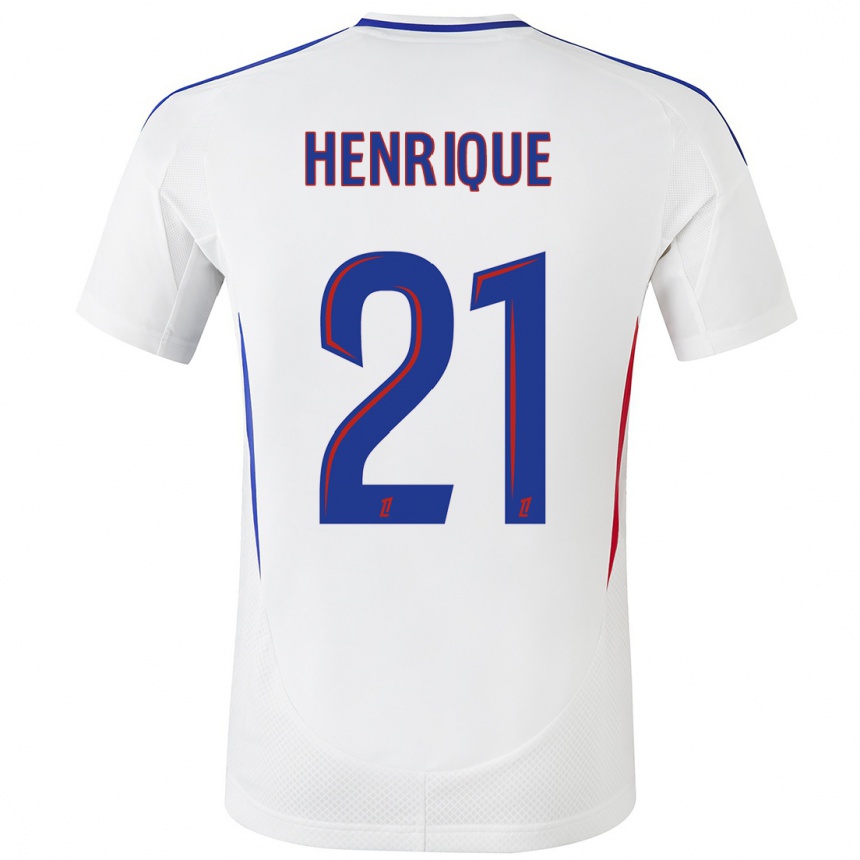 Kids Football Henrique #21 White Blue Home Jersey 2024/25 T-Shirt Uk