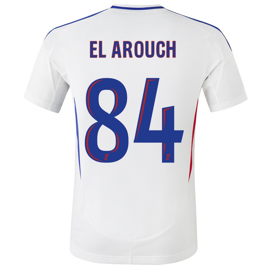 Kids Football Mohamed El Arouch #84 White Blue Home Jersey 2024/25 T-Shirt Uk