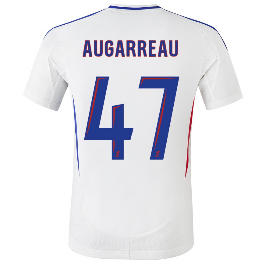 Kids Football Sofiane Augarreau #47 White Blue Home Jersey 2024/25 T-Shirt Uk