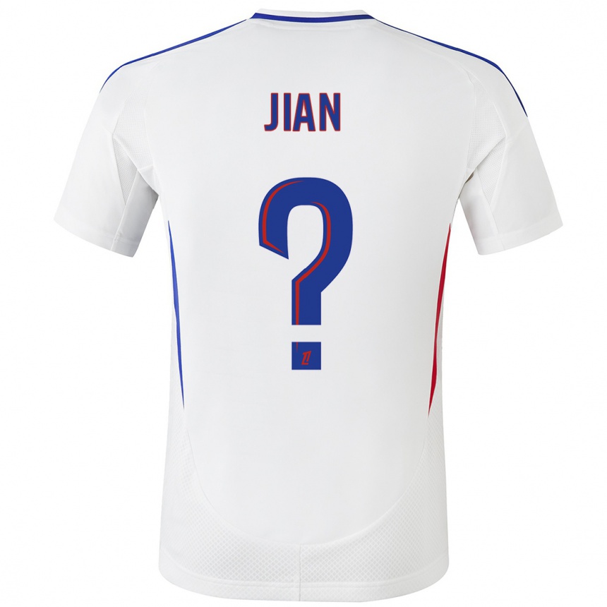 Kids Football Tao Jian #0 White Blue Home Jersey 2024/25 T-Shirt Uk