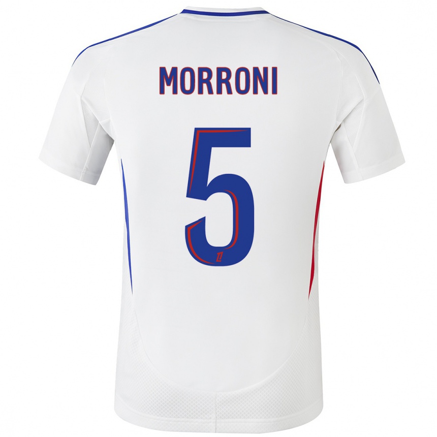 Kids Football Perle Morroni #5 White Blue Home Jersey 2024/25 T-Shirt Uk