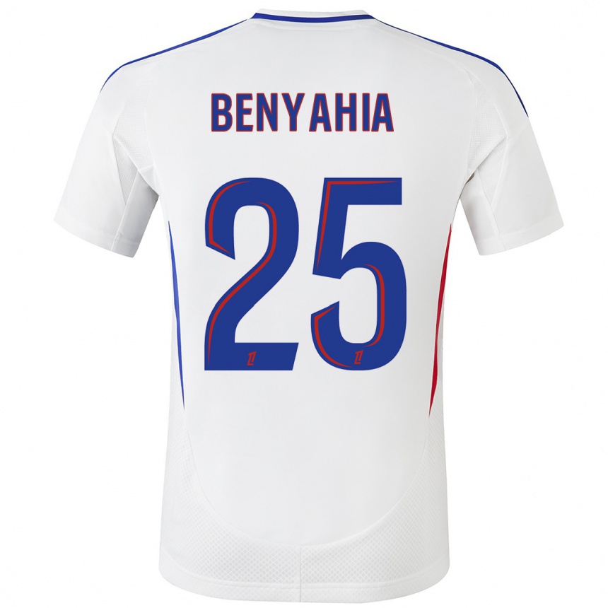 Kids Football Ines Benyahia #25 White Blue Home Jersey 2024/25 T-Shirt Uk