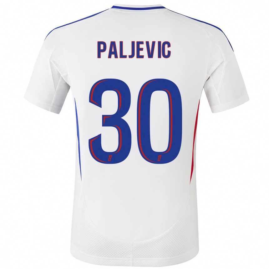 Kids Football Alyssia Paljevic #30 White Blue Home Jersey 2024/25 T-Shirt Uk