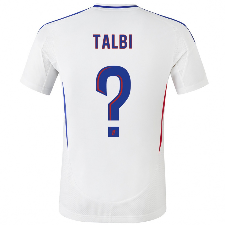 Kids Football Ryad Talbi #0 White Blue Home Jersey 2024/25 T-Shirt Uk