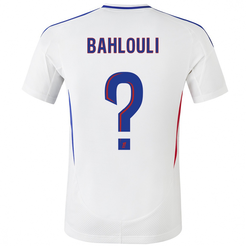 Kids Football Djibrail Bahlouli #0 White Blue Home Jersey 2024/25 T-Shirt Uk