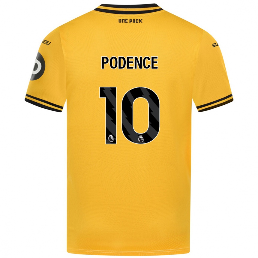 Kids Football Daniel Podence #10 Yellow Home Jersey 2024/25 T-Shirt Uk