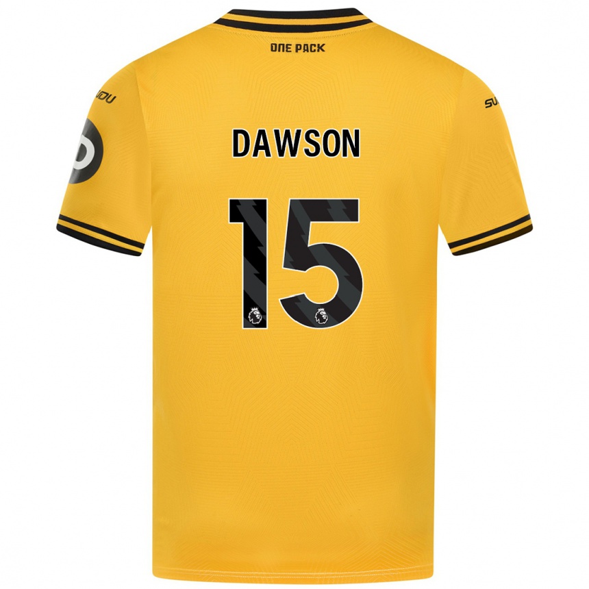 Kids Football Craig Dawson #15 Yellow Home Jersey 2024/25 T-Shirt Uk