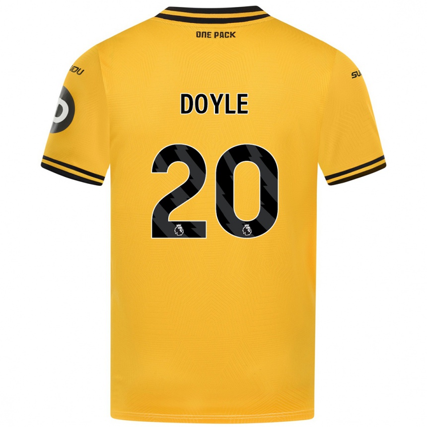 Kids Football Tommy Doyle #20 Yellow Home Jersey 2024/25 T-Shirt Uk