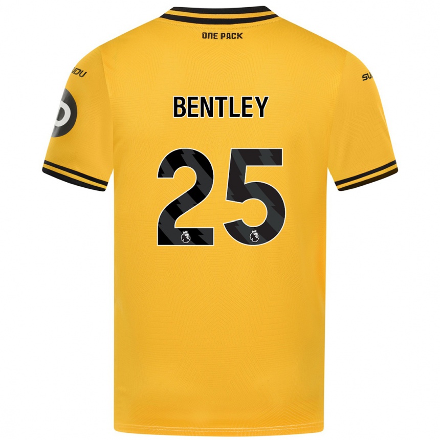 Kids Football Daniel Bentley #25 Yellow Home Jersey 2024/25 T-Shirt Uk