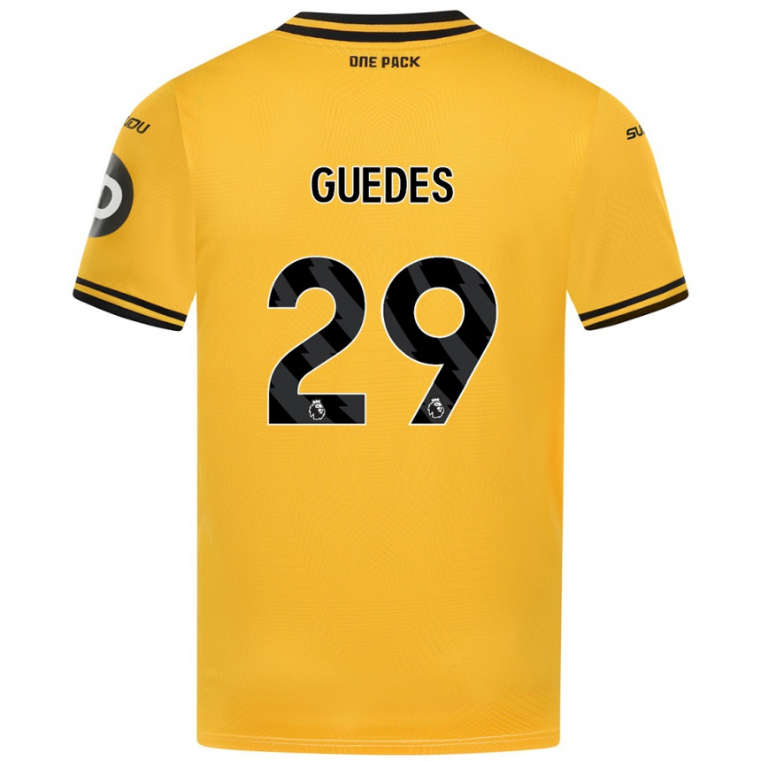 Kids Football Gonçalo Guedes #29 Yellow Home Jersey 2024/25 T-Shirt Uk