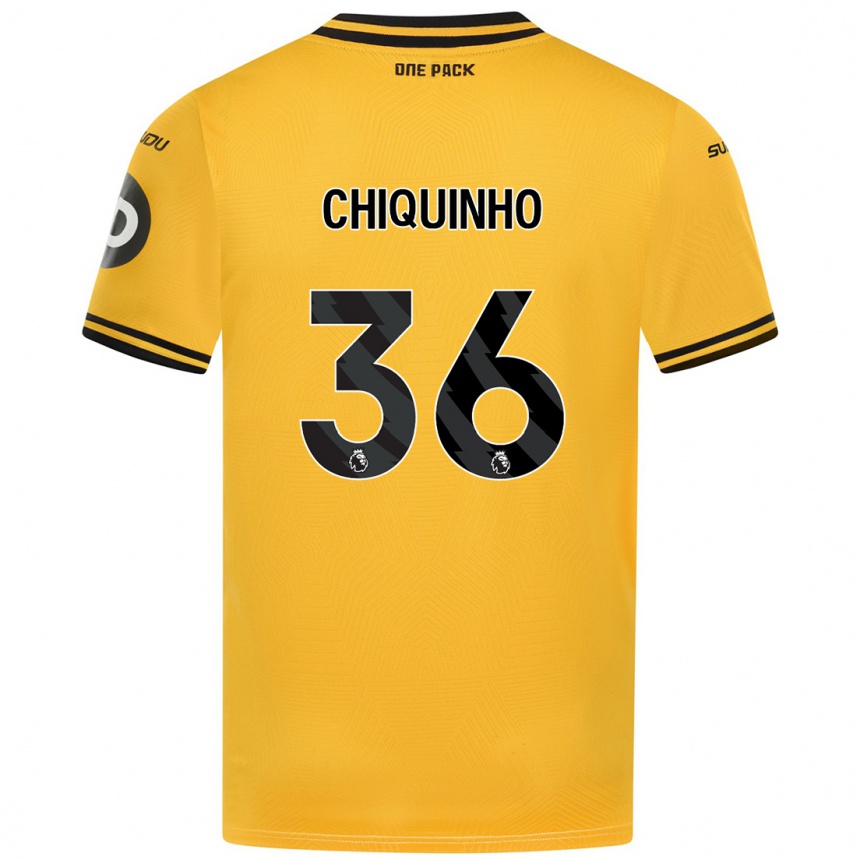 Kids Football Chiquinho #36 Yellow Home Jersey 2024/25 T-Shirt Uk