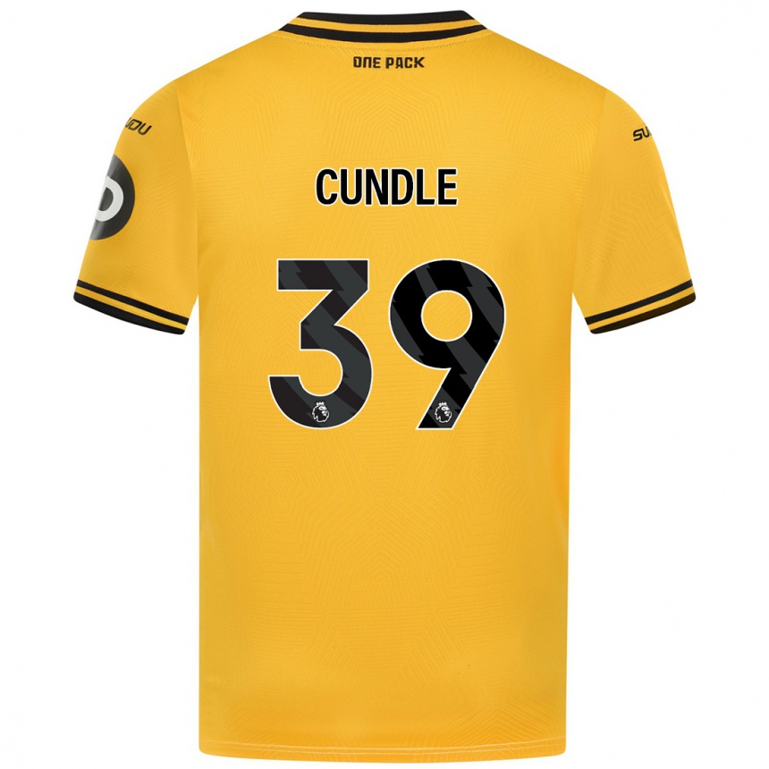 Kids Football Luke Cundle #39 Yellow Home Jersey 2024/25 T-Shirt Uk