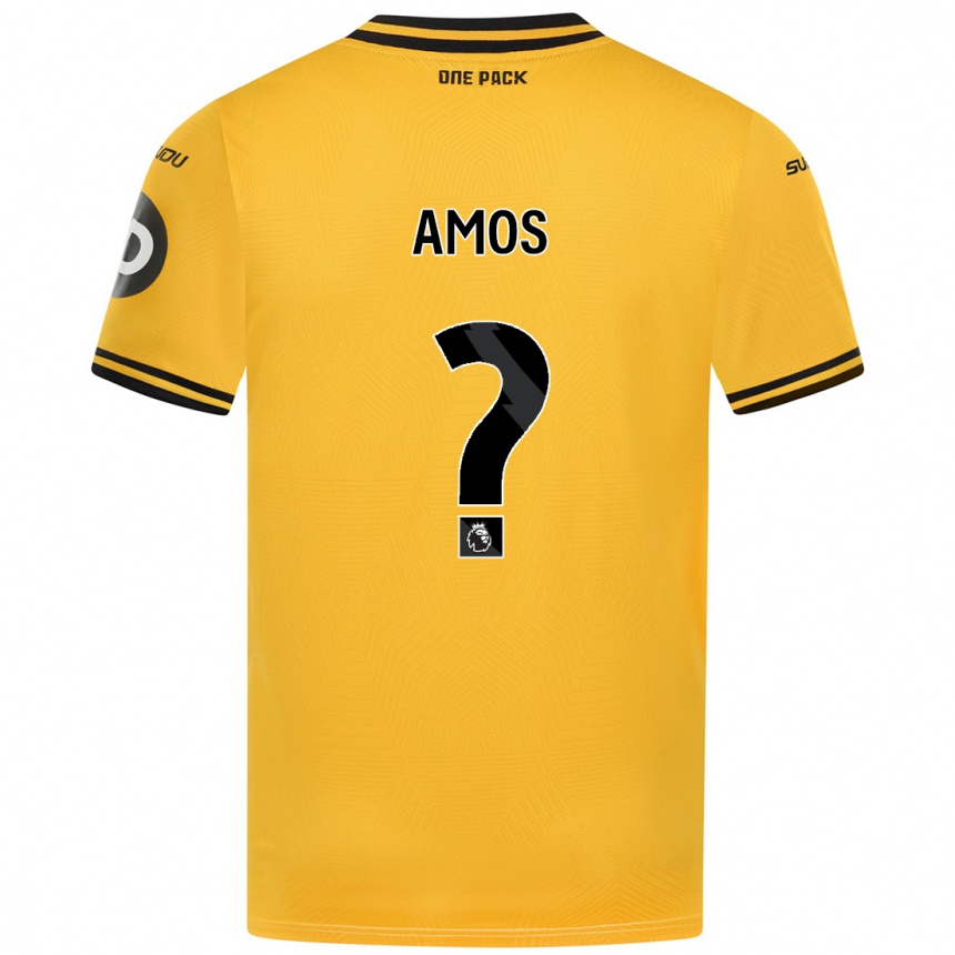 Kids Football Stan Amos #0 Yellow Home Jersey 2024/25 T-Shirt Uk