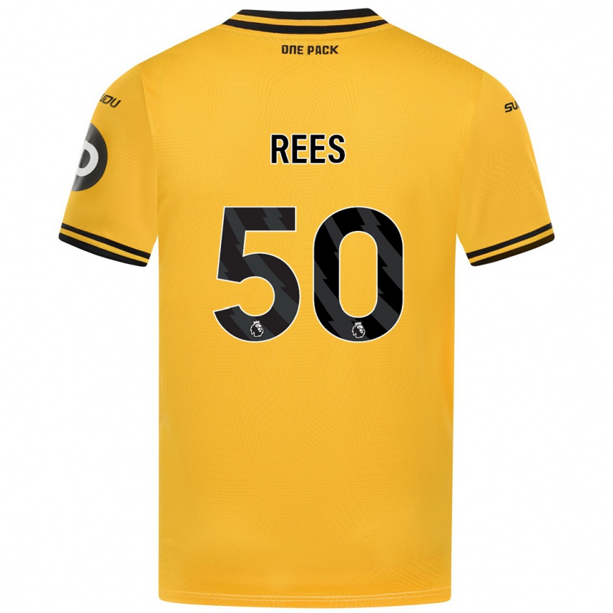 Kids Football Mason Rees #50 Yellow Home Jersey 2024/25 T-Shirt Uk