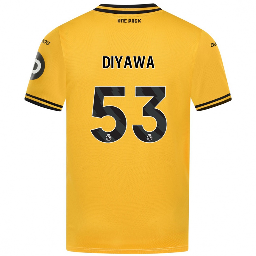 Kids Football Aaron Keto-Diyawa #53 Yellow Home Jersey 2024/25 T-Shirt Uk