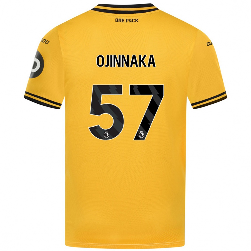 Kids Football Temple Ojinnaka #57 Yellow Home Jersey 2024/25 T-Shirt Uk