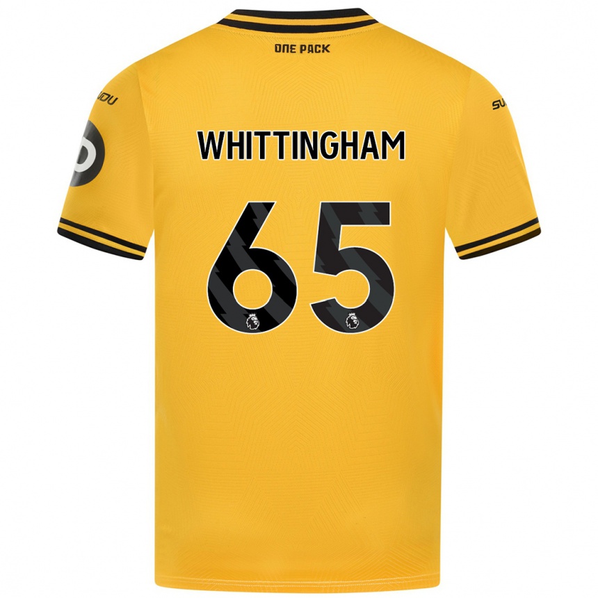 Kids Football Matthew Whittingham #65 Yellow Home Jersey 2024/25 T-Shirt Uk