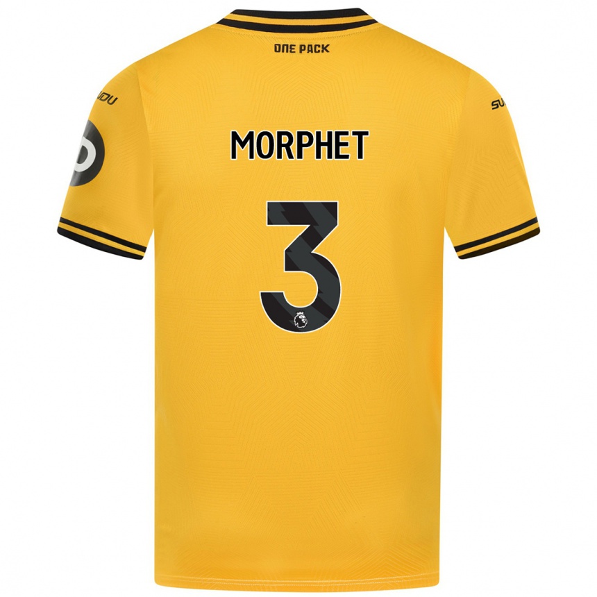 Kids Football Anna Morphet #3 Yellow Home Jersey 2024/25 T-Shirt Uk