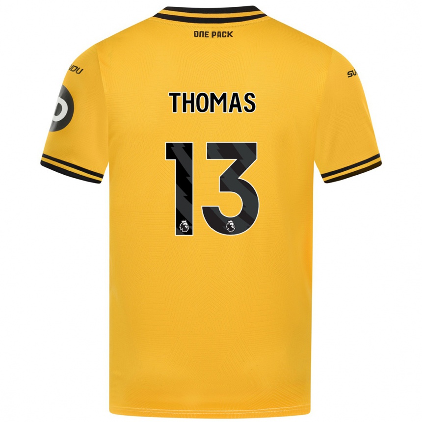 Kids Football Bec Thomas #13 Yellow Home Jersey 2024/25 T-Shirt Uk