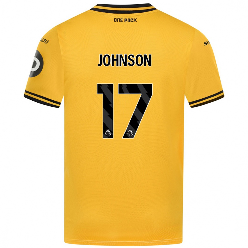 Kids Football Katie Johnson #17 Yellow Home Jersey 2024/25 T-Shirt Uk