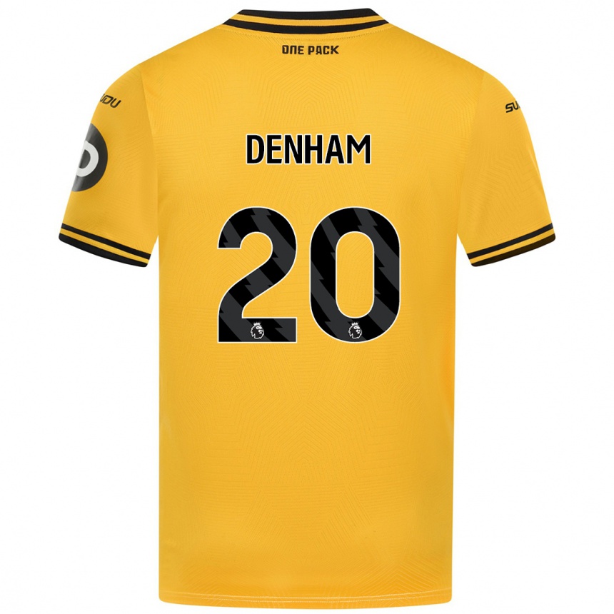 Kids Football Ania Denham #20 Yellow Home Jersey 2024/25 T-Shirt Uk