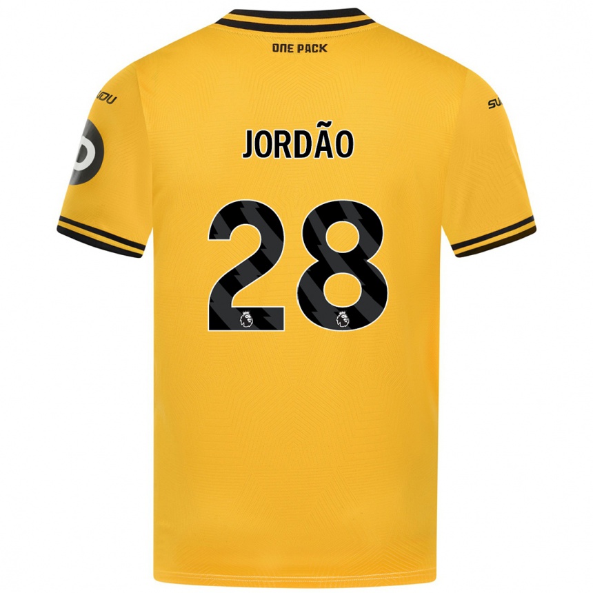 Kids Football Bruno Jordão #28 Yellow Home Jersey 2024/25 T-Shirt Uk