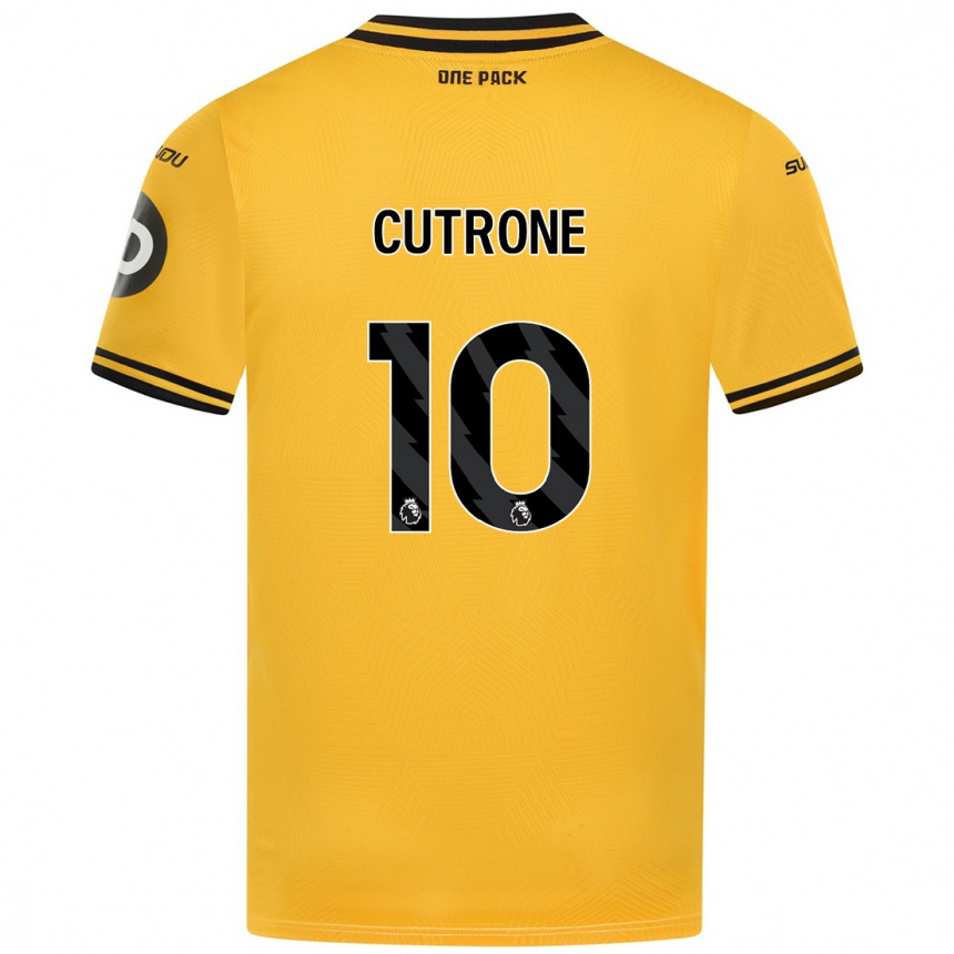 Kids Football Patrick Cutrone #10 Yellow Home Jersey 2024/25 T-Shirt Uk