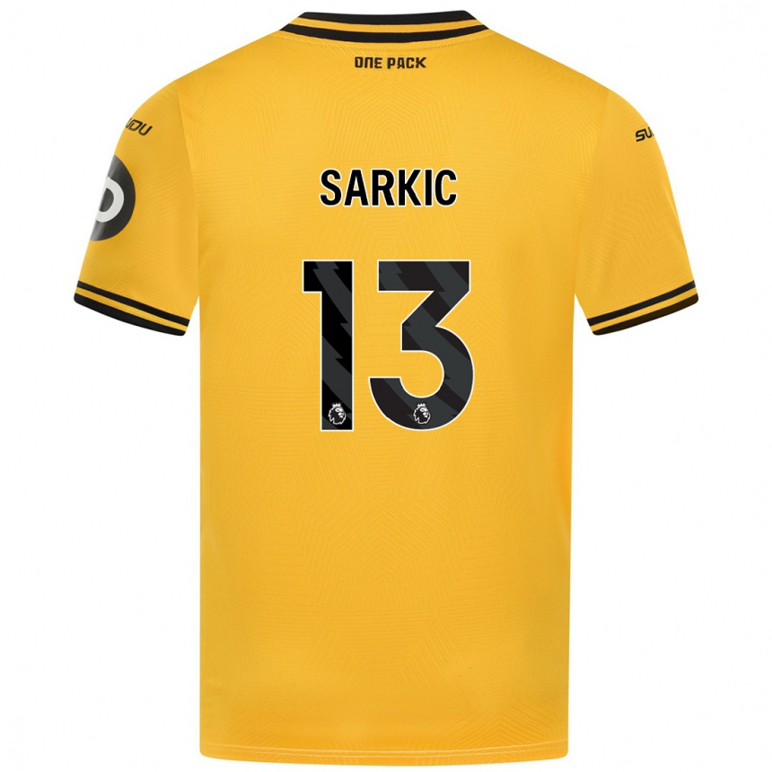 Kids Football Matija Sarkic #13 Yellow Home Jersey 2024/25 T-Shirt Uk