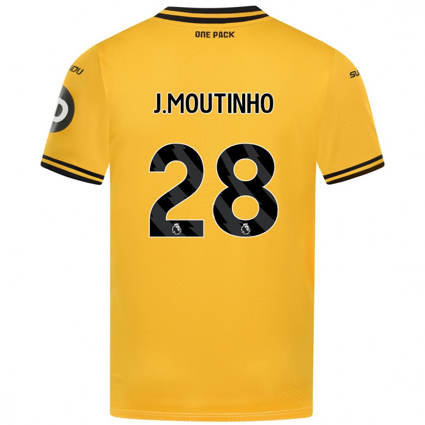 Kids Football Joao Moutinho #28 Yellow Home Jersey 2024/25 T-Shirt Uk