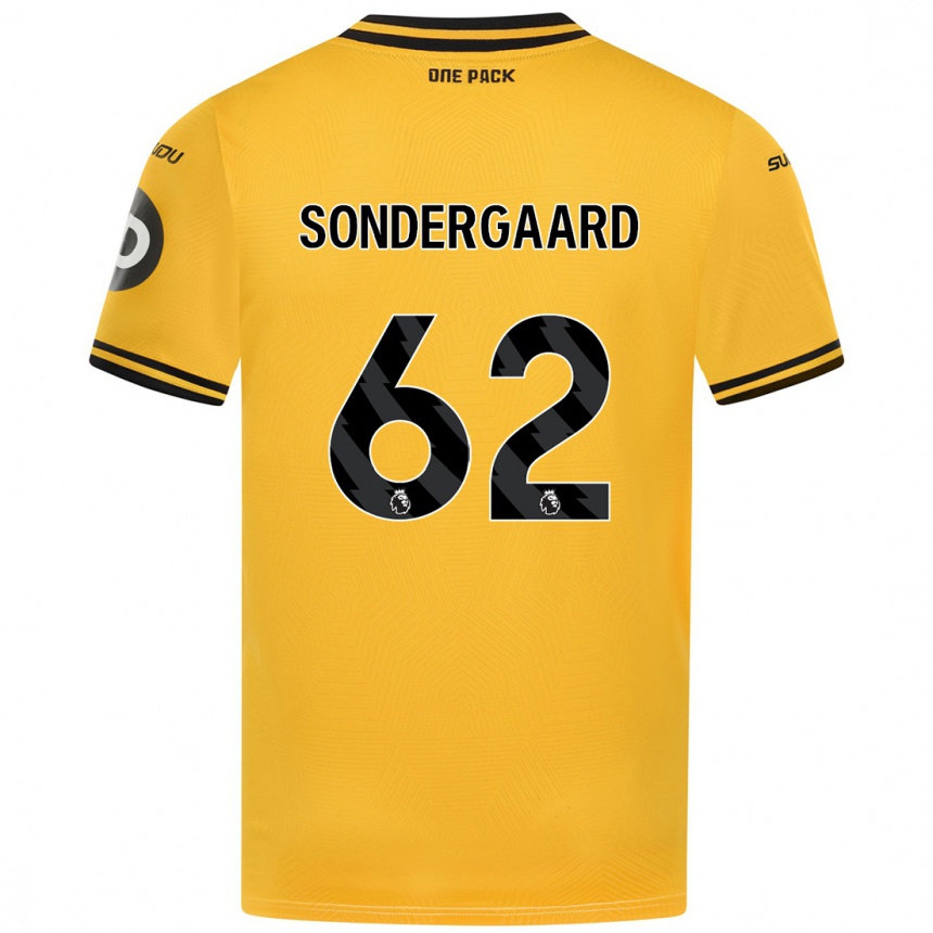 Kids Football Andreas Sondergaard #62 Yellow Home Jersey 2024/25 T-Shirt Uk