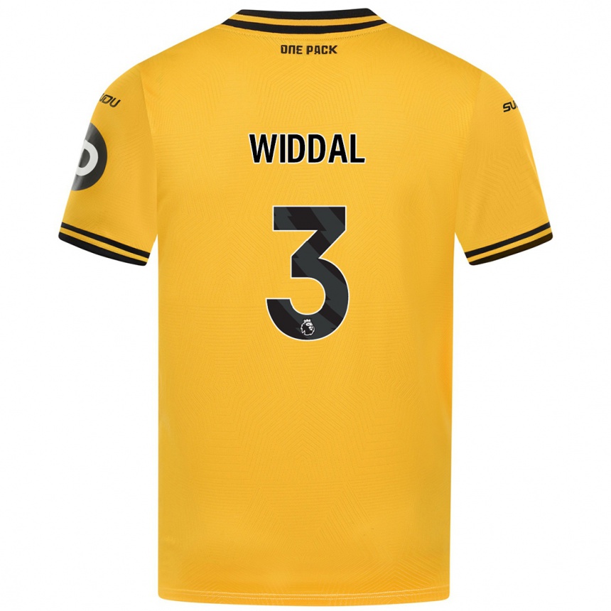 Kids Football Natalie Widdal #3 Yellow Home Jersey 2024/25 T-Shirt Uk