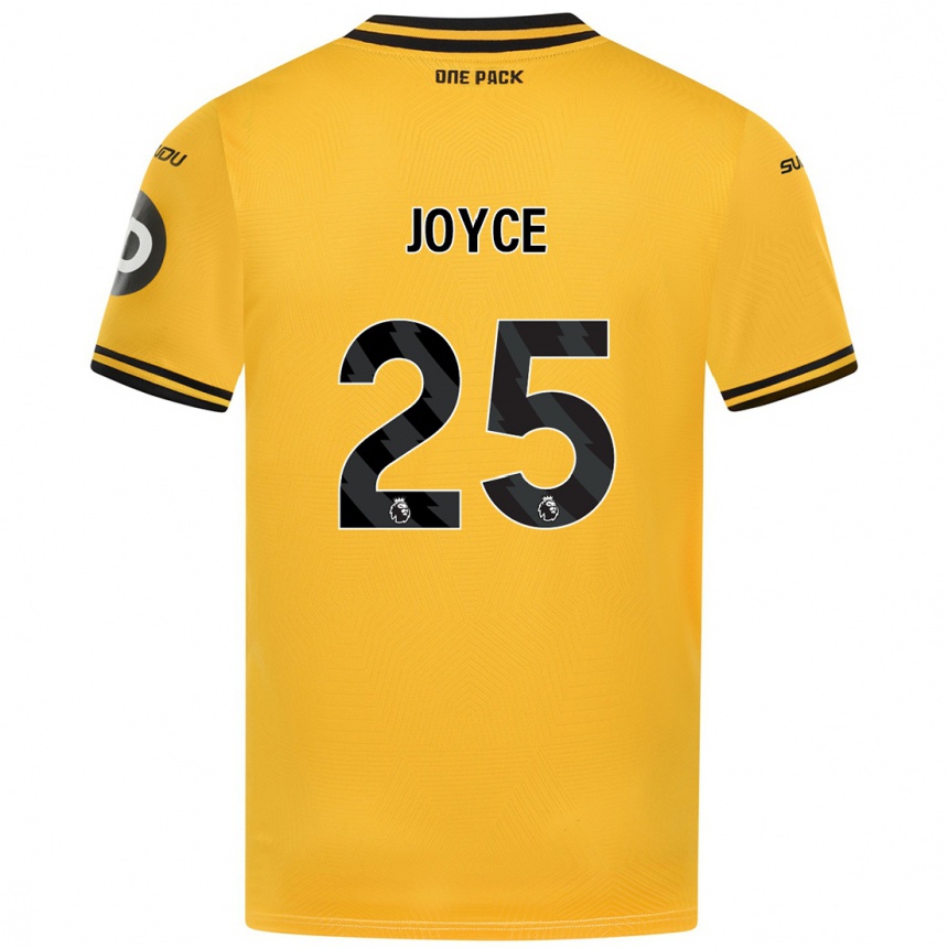 Kids Football Leonie Joyce #25 Yellow Home Jersey 2024/25 T-Shirt Uk