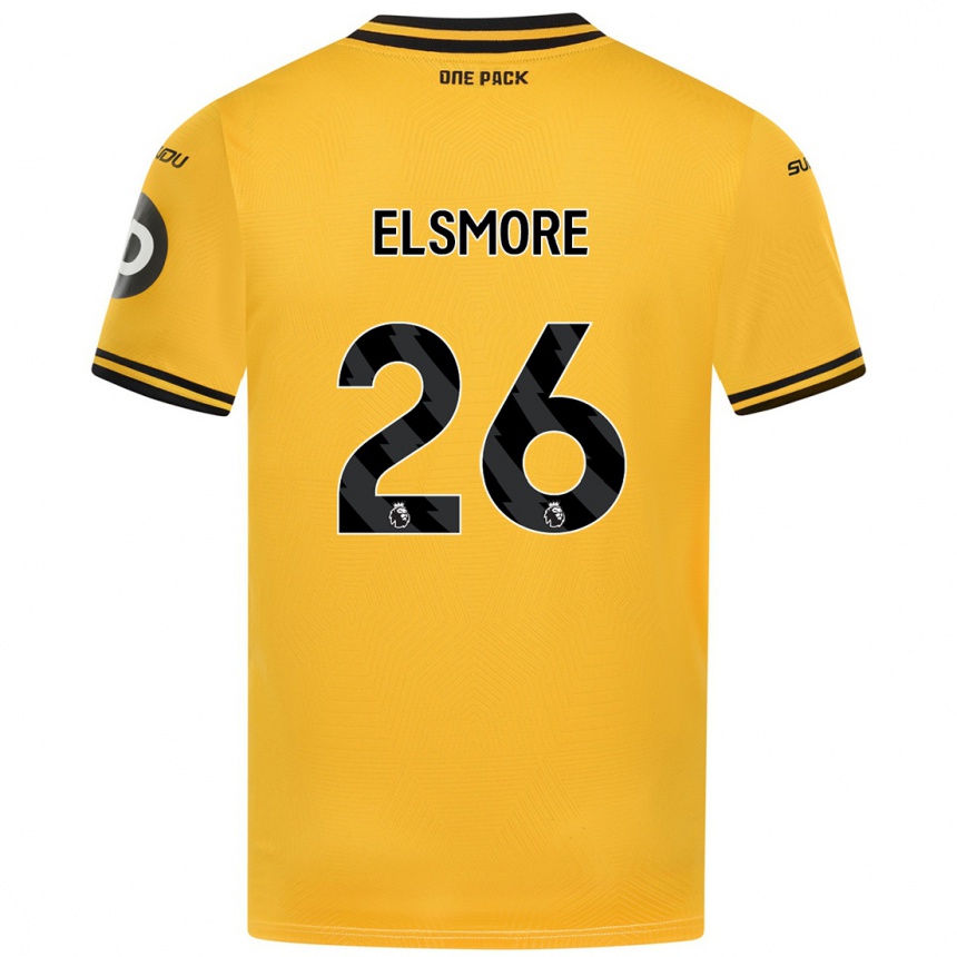 Kids Football Ria Elsmore #26 Yellow Home Jersey 2024/25 T-Shirt Uk