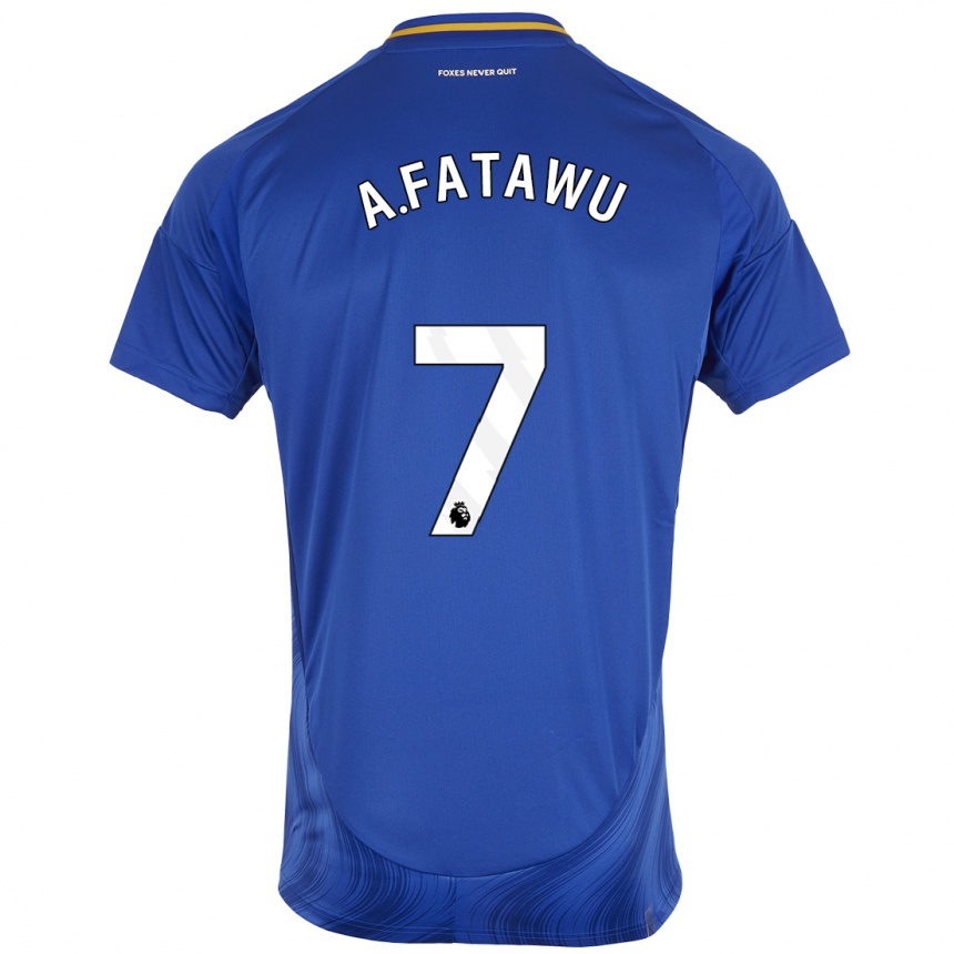 Kids Football Issahaku Fatawu #7 Blue White Home Jersey 2024/25 T-Shirt Uk