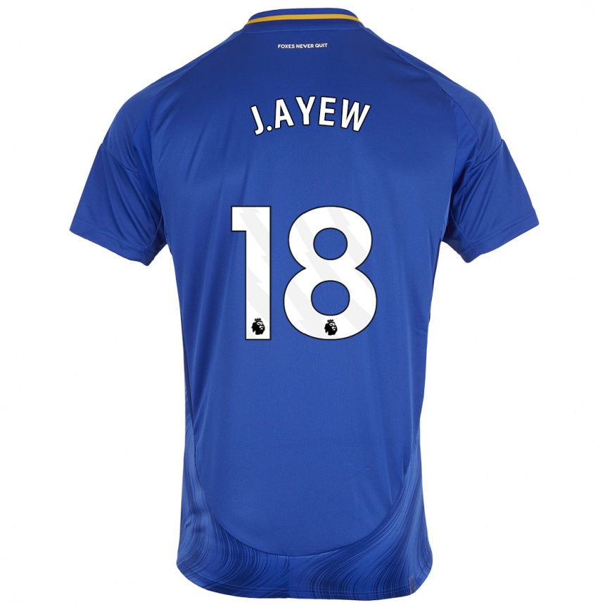 Kids Football Ayew #18 Blue White Home Jersey 2024/25 T-Shirt Uk