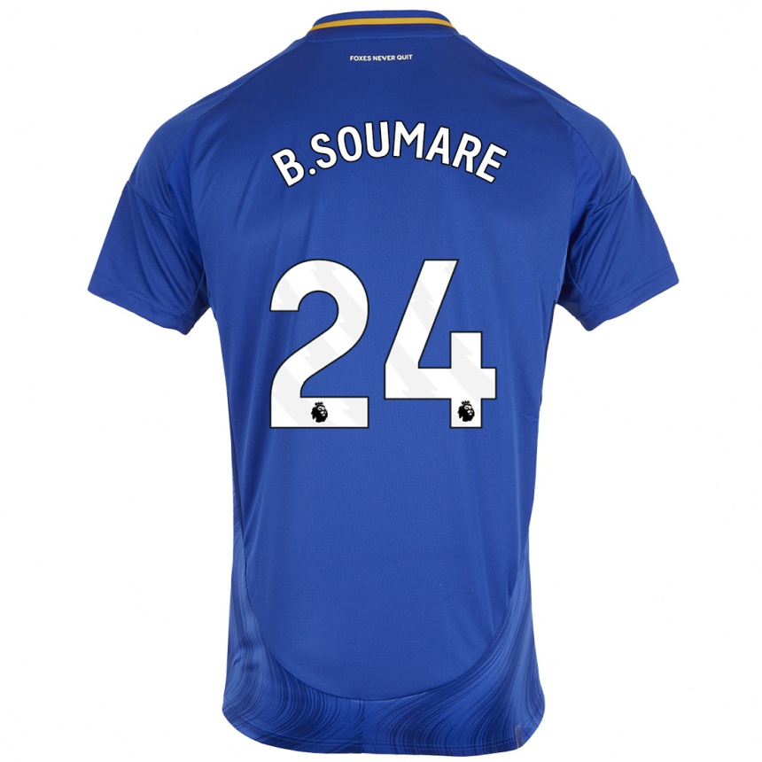 Kids Football Boubakary Soumaré #24 Blue White Home Jersey 2024/25 T-Shirt Uk