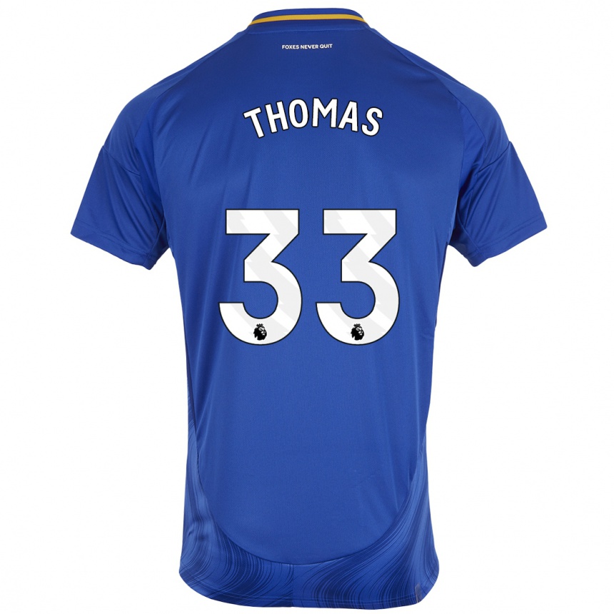 Kids Football Luke Thomas #33 Blue White Home Jersey 2024/25 T-Shirt Uk