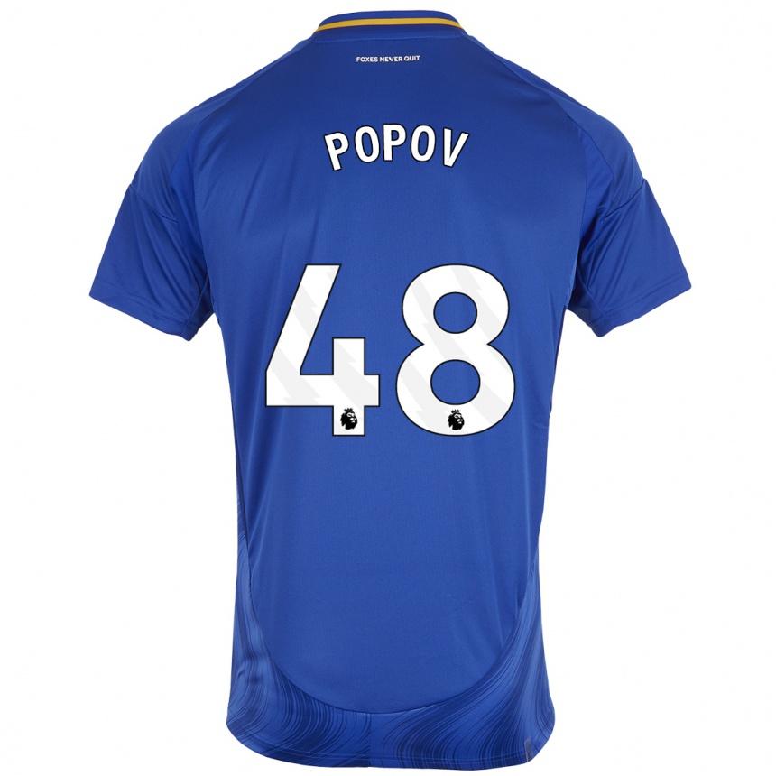 Kids Football Chris Popov #48 Blue White Home Jersey 2024/25 T-Shirt Uk