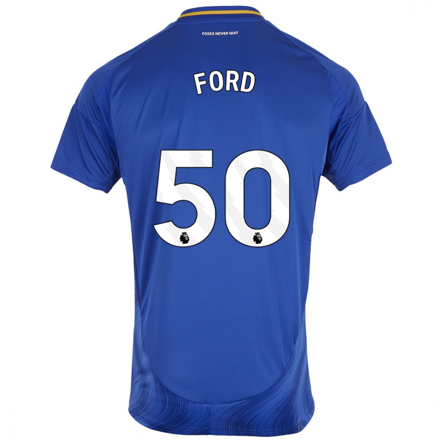 Kids Football Harvey Godsmark-Ford #50 Blue White Home Jersey 2024/25 T-Shirt Uk